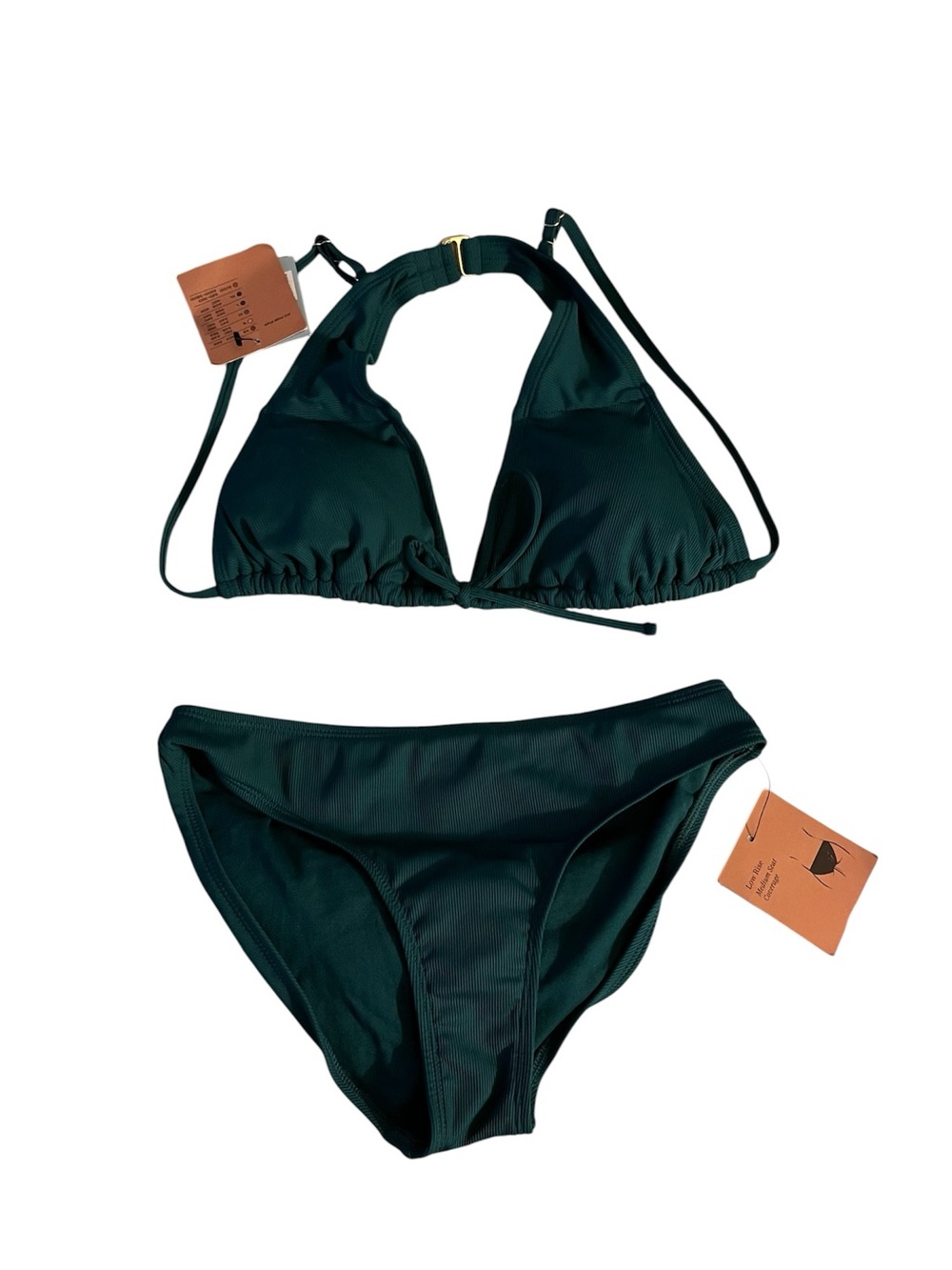Women’s Dark Green Triangle Bikini Set